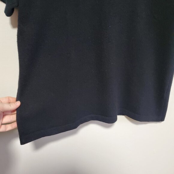 THE WORK CONNECTION Vintage Cashmere Crewneck SS Sweater Black Women's Large - Picture 4 of 9